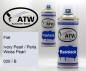 Preview: Fiat, Ivory Pearl / Perla Weiss Pearl, 020 / B: 400ml Sprühdose + 400ml Klarlack - Set, von ATW Autoteile West.